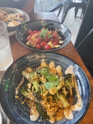 Side dishes - Fried Broccoli and Caprese salad  at La Cantina in Tauranga