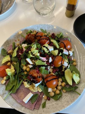 Pink and green flatbread at MADE Wellness Centre in Stone