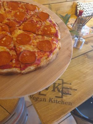 Pizza perfection 👌 at VK Plant Based Diner in Waterlooville