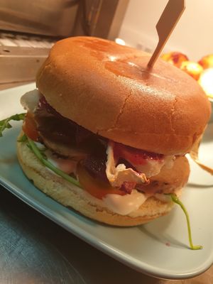 Turk'y, bacun and bree festive bap 😀 at VK Plant Based Diner in Waterlooville