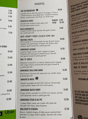 Standard menu - Mains at VK Plant Based Diner in Waterlooville