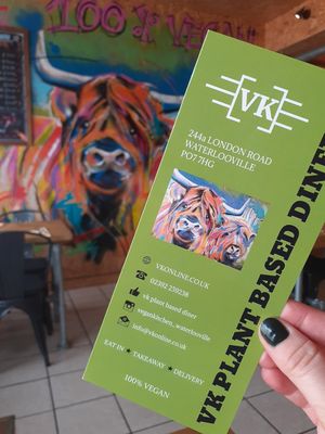 menu at VK Plant Based Diner in Waterlooville