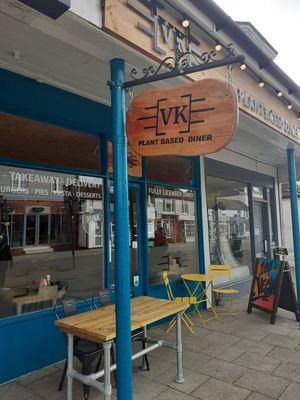 outside at VK Plant Based Diner in Waterlooville