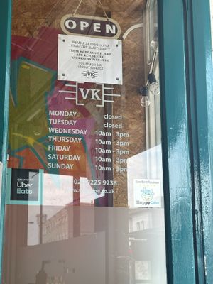 Opening Hours  at VK Plant Based Diner in Waterlooville
