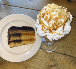 Jaffa cake and sundae  at VK Plant Based Diner in Waterlooville