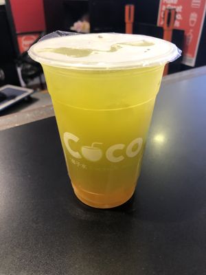 Sugarcane with mango  at CocoCane - City Square Mall in Central Singapore