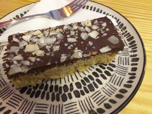 Coconut chocolate flapjack at Divine Coffee House in Nottingham