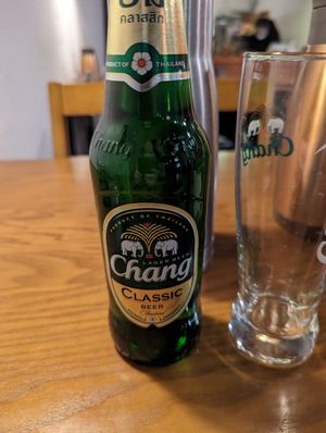 Chang classic lager, a Thai beer. at Go Thai - 고타이 in Seoul