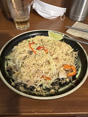 Stir fried noodles with bean based meat replacement  #Veganuary at Go Thai - 고타이 in Seoul