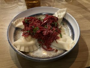 Potato dumblings at Lendav Maaler in Tallinn