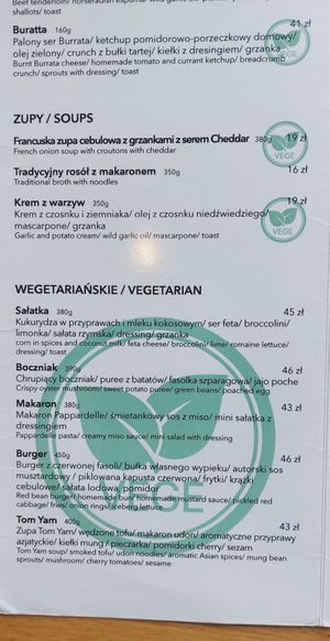 Menu at Restauracja Dwa Noże in Ustron