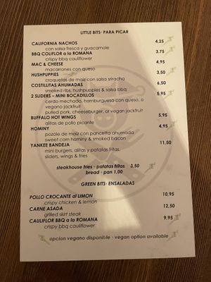 Menu #2  at Black Market BBQ in Denia