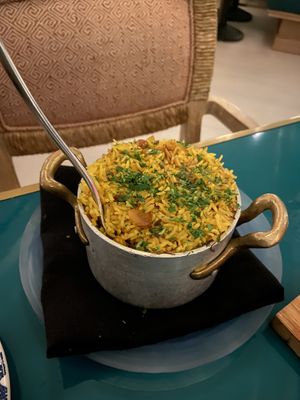 Saffron rice at Strawberry Moon in Miami Beach