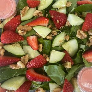 Strawberry spinach salad  at The Squeeze Juice Bar and Vegan Eatery in Vicksburg