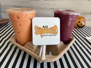 Fruity-licious and triple berry banana smoothie  at The Squeeze Juice Bar and Vegan Eatery in Vicksburg