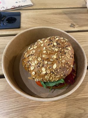 Falafel burger  at Natoo in Frankfurt