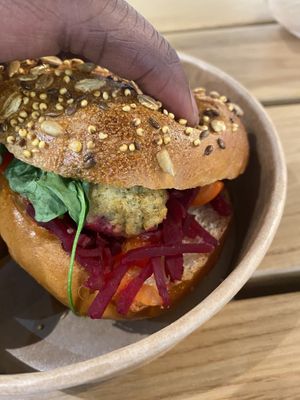 Falafel burger  at Natoo in Frankfurt