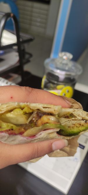 Palestinian vegi sandwich  at Vegan Spectrum مطبخ الطيف النباتي in Amman