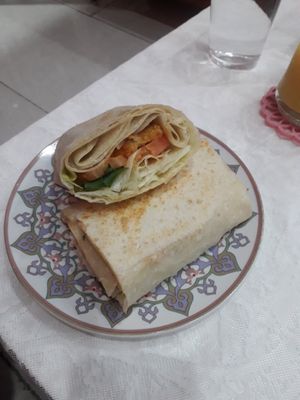 Cheezburger wrap at Vegan Spectrum مطبخ الطيف النباتي in Amman