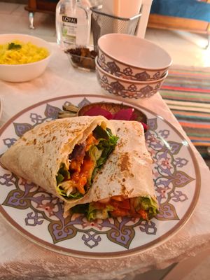 Burger wrap at Vegan Spectrum مطبخ الطيف النباتي in Amman