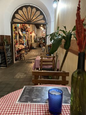 Seating area  at La Casa de la Empanada in Antigua