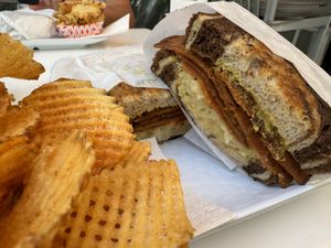 Vegan Ruben on rye  at Hot Johnnie's in San Francisco