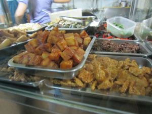 Some of the mock meats available daily at An Lac Tam - P2 in Da Lat