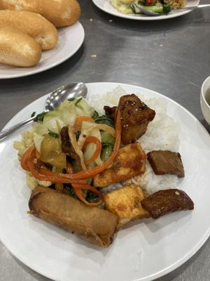 My plate of chosen food   at An Lac Tam - P2 in Da Lat