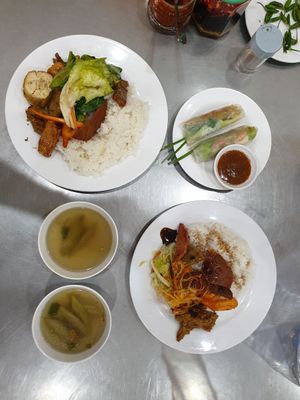 Flavorful and a paradise for vegans. Springrolls are extra 6k each! at An Lac Tam - P2 in Da Lat