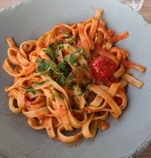 Pasta Arrabiata at The Rabbit Hole in Sibiu