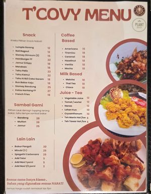 Menu at T-Covy in Semarang