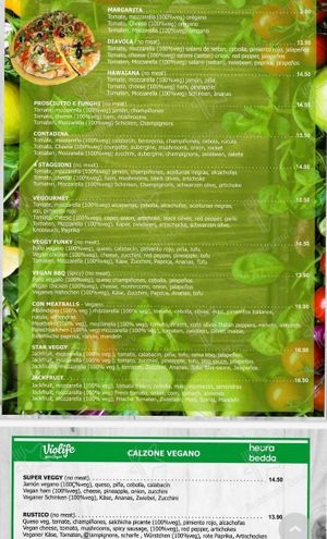 Vegan list at Pizzeria Sa Cova in Mallorca