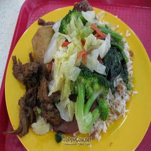 Plate of food at Chuan Ren Vegetarian Food in Central Singapore