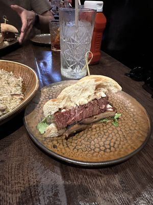 “Steak”, bleu cheese, portobello mushroom   at Universal Studios - The Toothsome Chocolate Emporium & Savory Feast Kitchen in Orlando