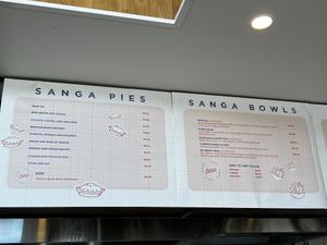 Menu  at Sanga in Sydney