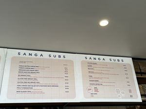 Menu  at Sanga in Sydney