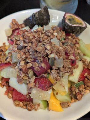 Fruit and granola (remember to remove the yogurt) at Artcaffé in Nairobi