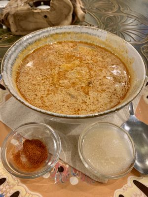 “Tripe soup"  at DaOrganic restaurant in Sofia