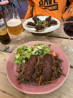 Bulgarian dishes - vegan versions  at DaOrganic restaurant in Sofia