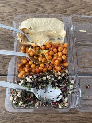 Some of the delicious salads. at The Green Corner in Koege