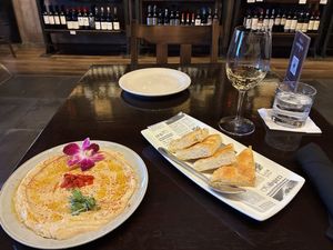 Hummus plate - yummm!  at Entrevinos in Carolina