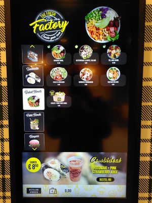 Salad bowl menu at The Fresh Factory in Nijmegen