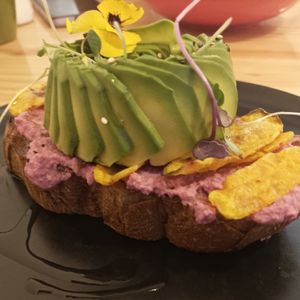 Hummus Toast at Avocado in Cusco