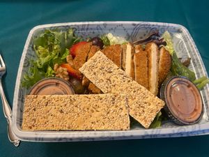 strawberry and fake chicken salad at Farren's Pub & Eatery in Champaign