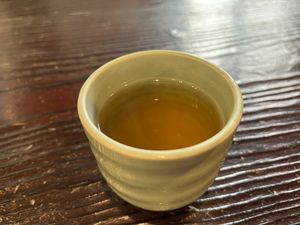 complementary soba tea (self-serve) at Shikinosato  in Ninohe