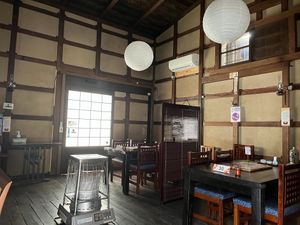 Inside the "Kura" - additional dining space located next to the main building of the restaurant. at Shikinosato  in Ninohe