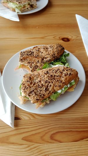 Bocadillo de tortilla vegana y bocadillo de heura. at Sin Gluten Raquel in Tenerife