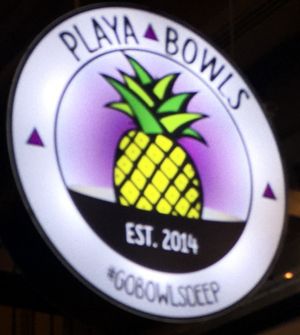 Sign for Play Bowls. at Playa Bowls - Lexington in New York City