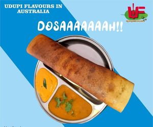 Masala Dosa ( Lentil& Rice Crepe) served with Sambar and Chutney Vegan  at Udupi Flavours In Australia in Rockbank