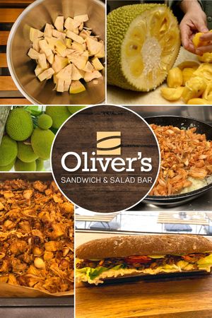 As one of the only sandwichbars in Antwerp, we prepare our own vegan pulled pork, made from jackfruit. at Oliver's Sandwich & Salad Bar in Antwerpen